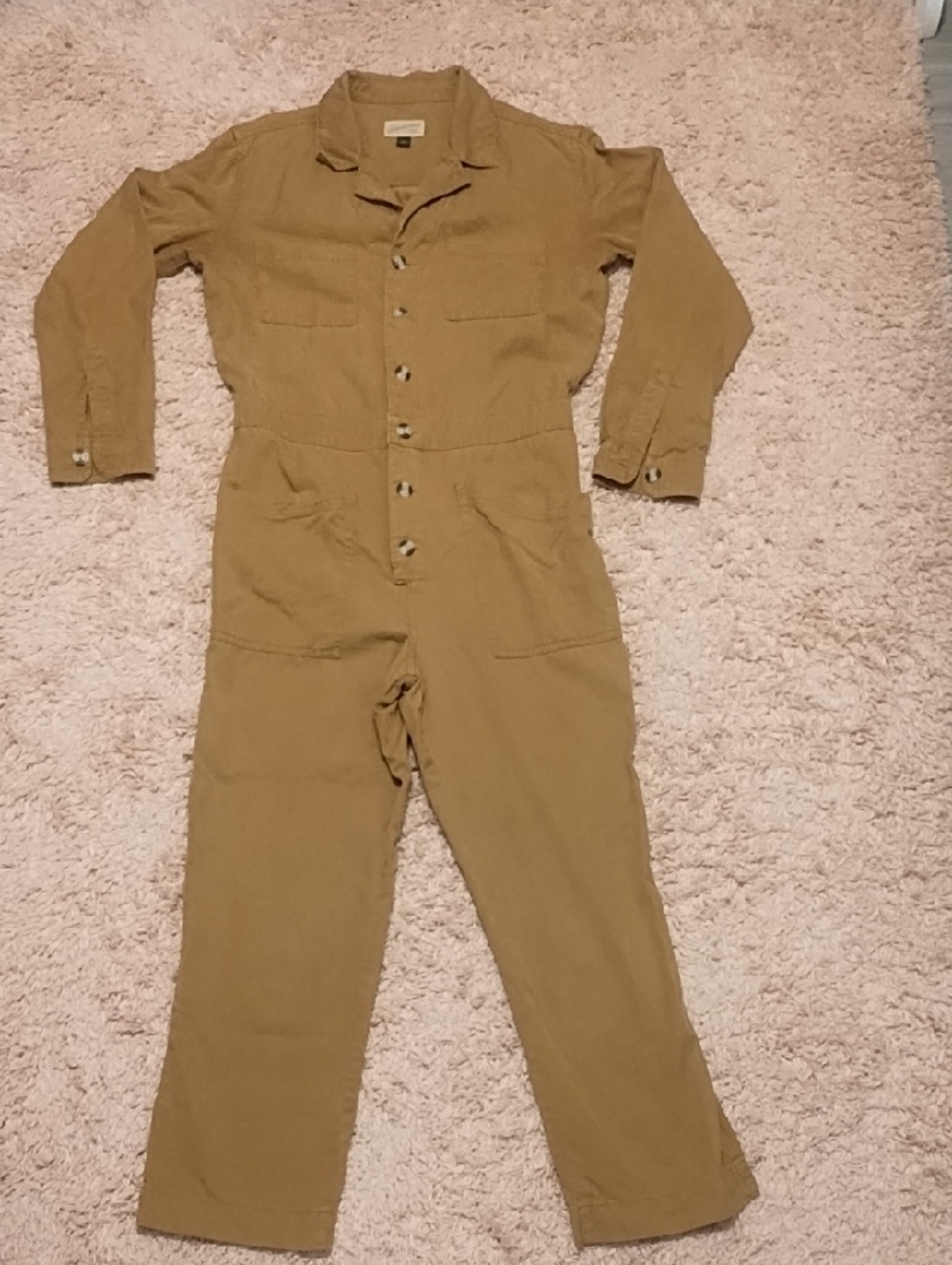Universal Thread Mustard Button-Front Utility Jumpsuit - Picture 3 of 3